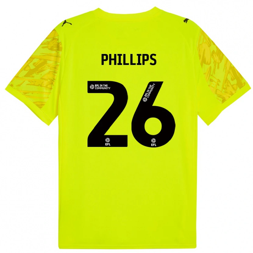 Danxen Kid Noah Phillips #26 Fluorescent Green Goalkeeper Jersey 2025/26 T-Shirt