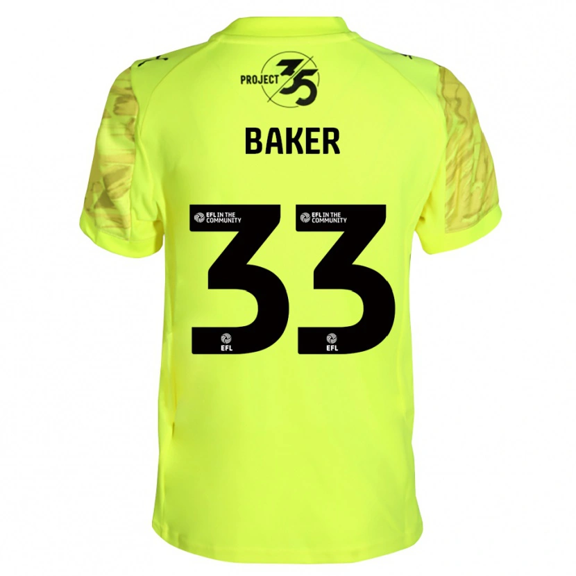 Danxen Kid Zak Baker #33 Fluorescent Green Black Goalkeeper Jersey 2025/26 T-Shirt