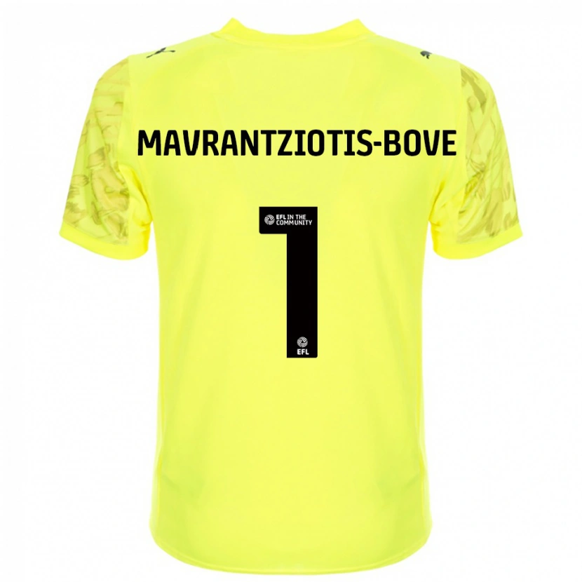 Danxen Kid Kane Mavrantziotis-Bove #1 Yellow Black Goalkeeper Jersey 2025/26 T-Shirt