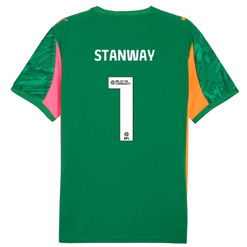 Danxen Kid Wyll Stanway #1 Green Pink Goalkeeper Jersey 2025/26 T-Shirt