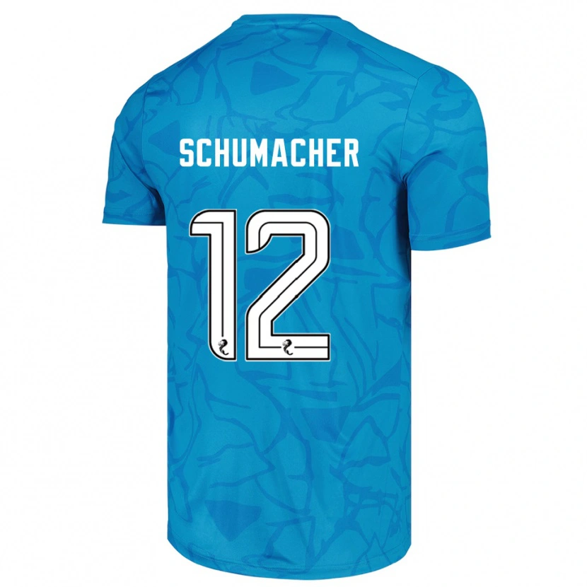 Danxen Kid Noa Schumacher #12 Blue White Goalkeeper Jersey 2025/26 T-Shirt