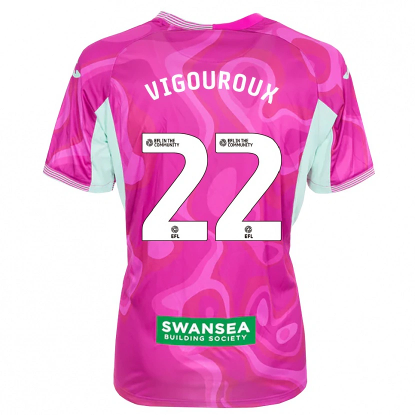 Danxen Kid Lawrence Vigouroux #22 Magenta White Goalkeeper Jersey 2025/26 T-Shirt