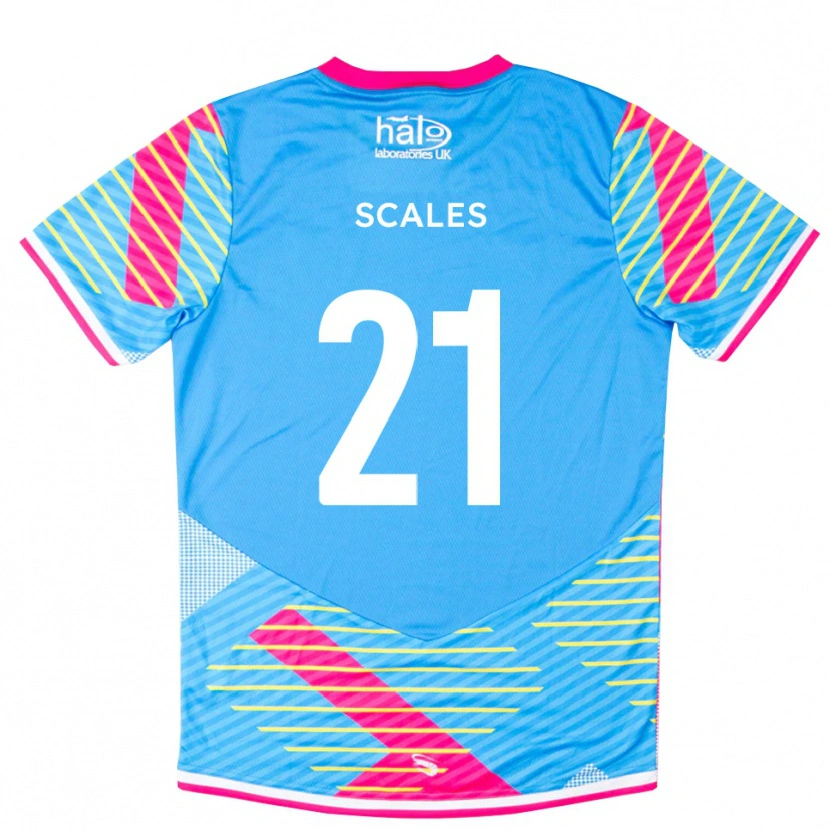 Danxen Kid Alfie Scales #21 Sky Blue Pink Goalkeeper Jersey 2025/26 T-Shirt