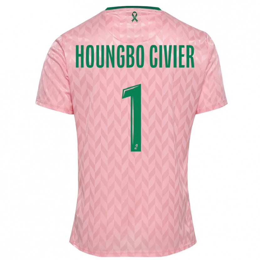 Danxen Kid Matéo Houngbo Civier #1 Pink Green Goalkeeper Jersey 2025/26 T-Shirt