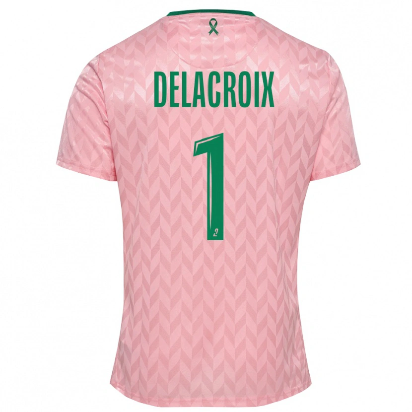 Danxen Kid Noa Delacroix #1 Pink Green Goalkeeper Jersey 2025/26 T-Shirt