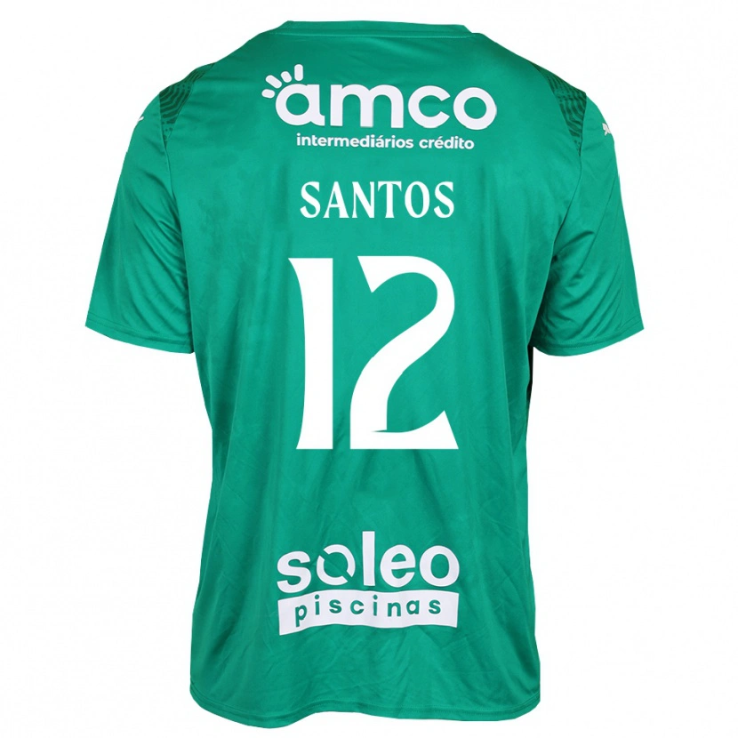 Danxen Kid Matheus Santos #12 Green White Goalkeeper Jersey 2025/26 T-Shirt