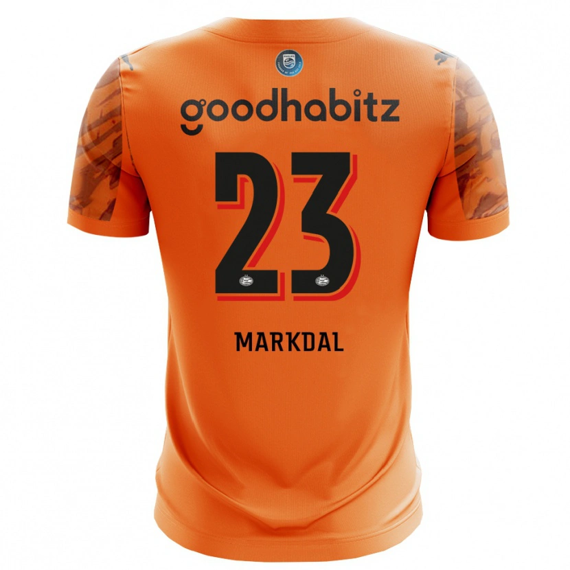 Danxen Kid Mikkel Markdal #23 Orange Black Goalkeeper Jersey 2025/26 T-Shirt