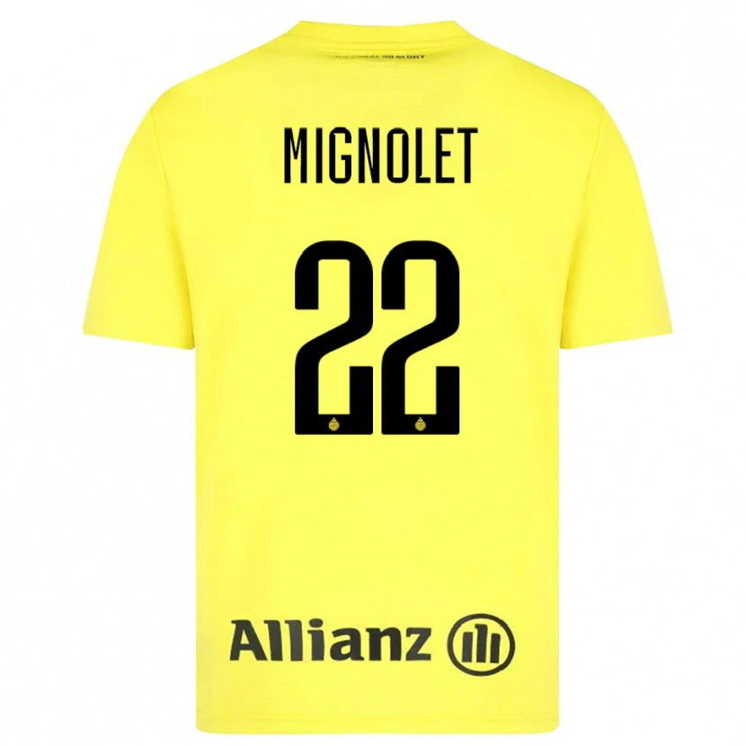 Danxen Kid Simon Mignolet #22 Yellow Black Goalkeeper Jersey 2025/26 T-Shirt