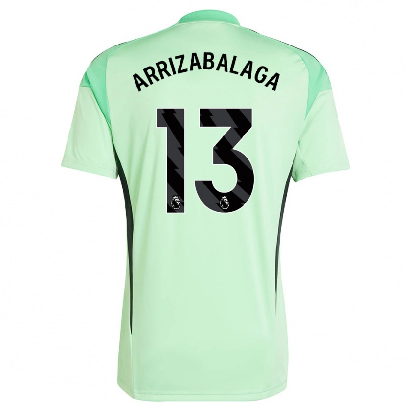 Danxen Kid Kepa Arrizabalaga #13 Light Green Black Goalkeeper Jersey 2025/26 T-Shirt