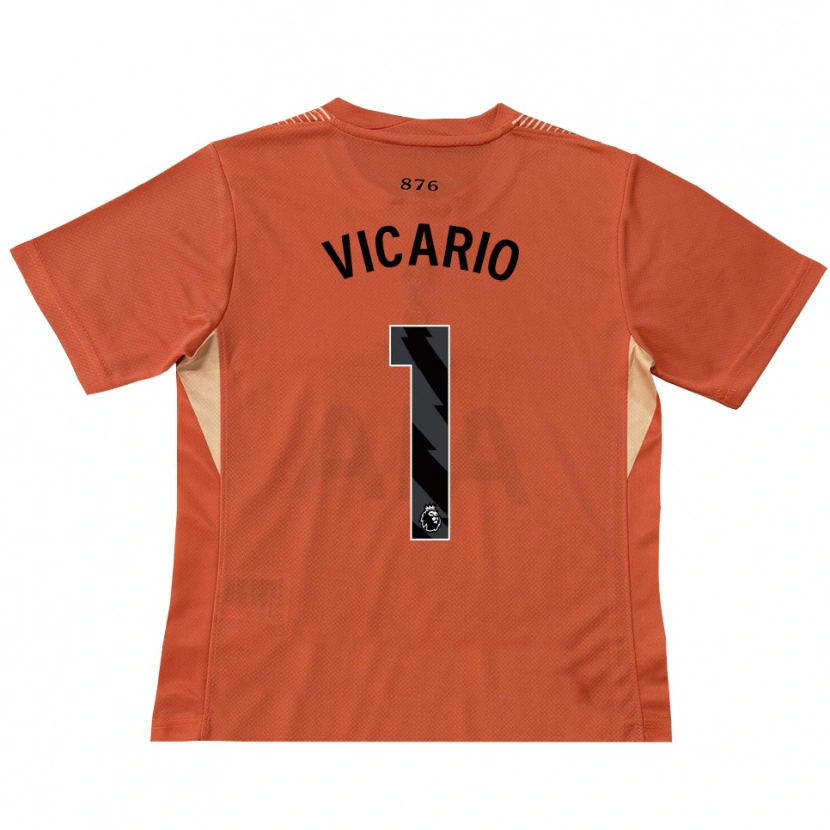 Danxen Kid Guglielmo Vicario #1 Orange Black Goalkeeper Jersey 2025/26 T-Shirt