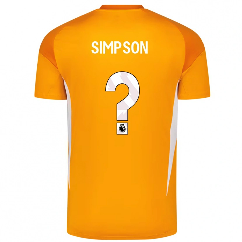 Danxen Kid Carrie Simpson #0 Orange White Goalkeeper Jersey 2025/26 T-Shirt