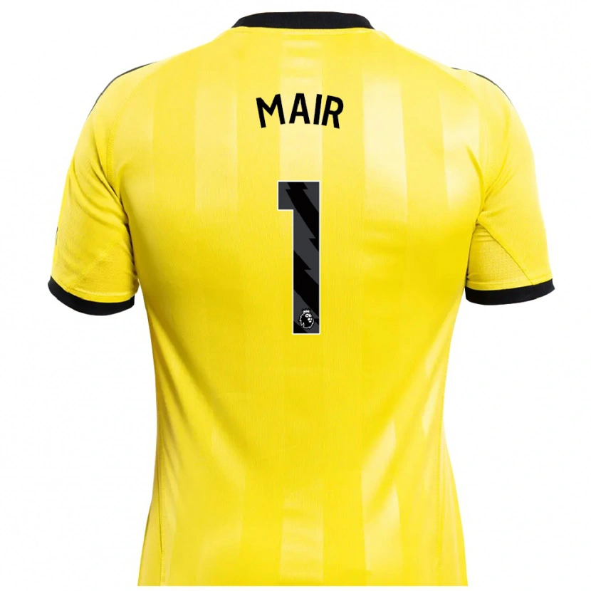 Danxen Kid George Mair #1 Yellow Black Goalkeeper Jersey 2025/26 T-Shirt