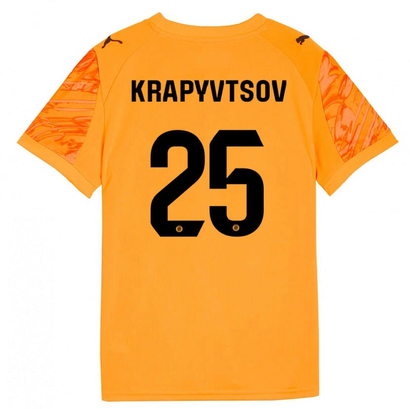 Danxen Kid Vladyslav Krapyvtsov #25 Orange Black Goalkeeper Jersey 2025/26 T-Shirt