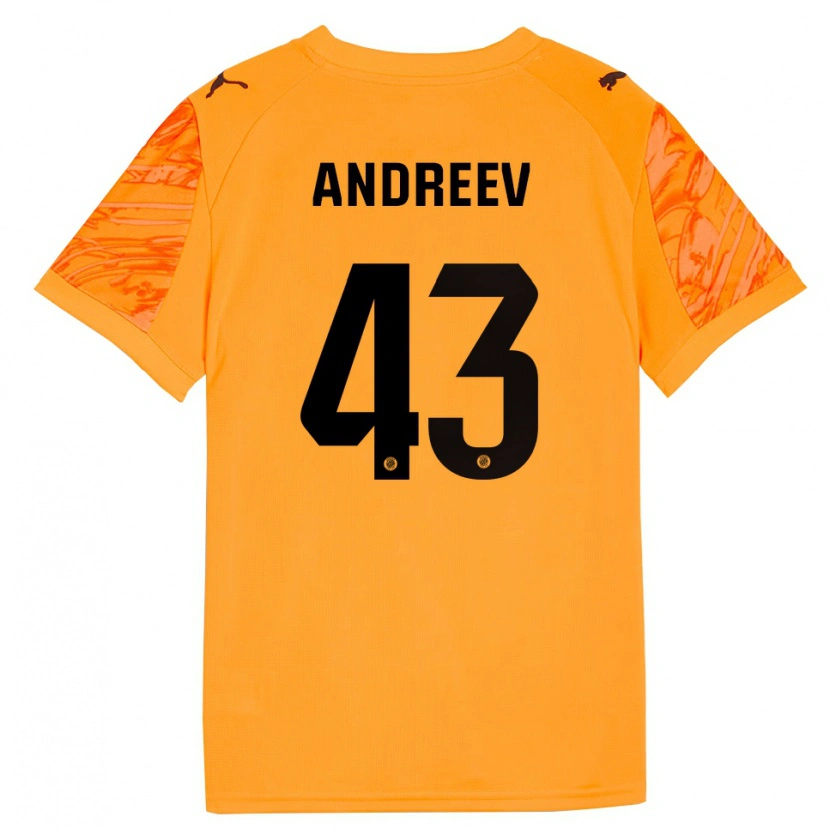Danxen Kid Aleksandar Andreev #43 Orange Black Goalkeeper Jersey 2025/26 T-Shirt
