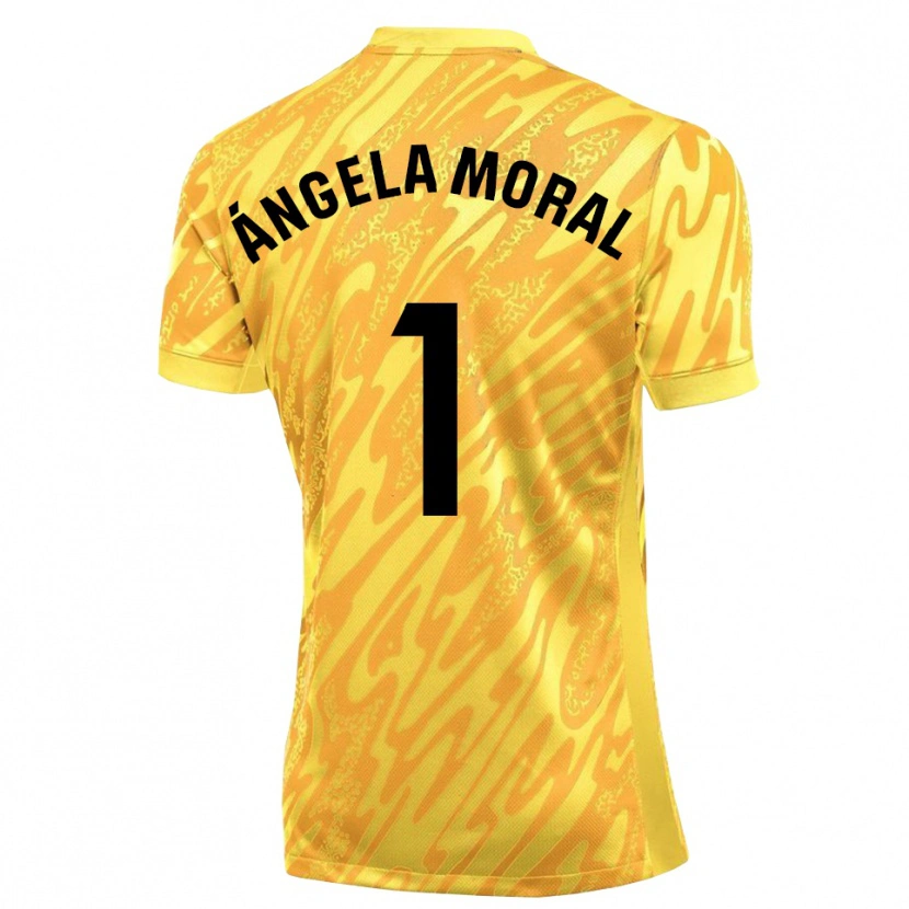 Danxen Kid Ángela Moral Ferrer #1 Yellow Black Goalkeeper Jersey 2025/26 T-Shirt