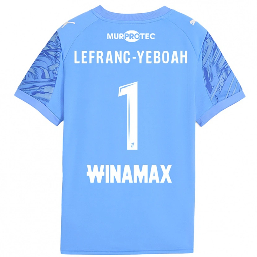 Danxen Kid Daïvy Lefranc-Yeboah #1 Light Blue White Goalkeeper Jersey 2025/26 T-Shirt