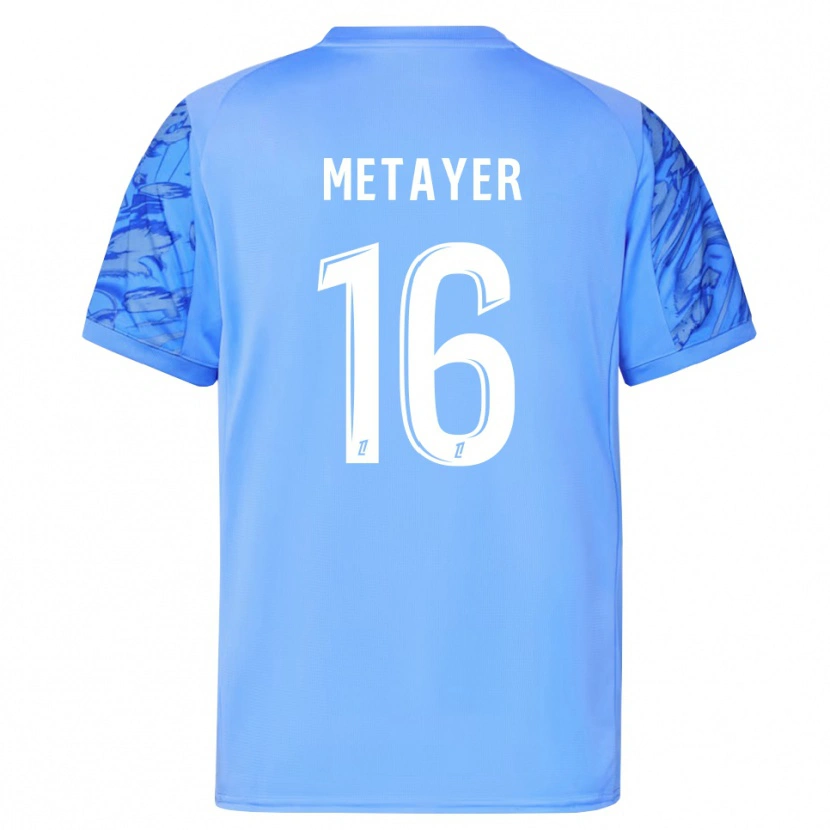 Danxen Kid Maxence Metayer #16 Blue White Goalkeeper Jersey 2025/26 T-Shirt