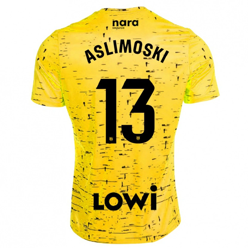 Danxen Kid Tomme Aslimoski #13 Yellow Black Goalkeeper Jersey 2025/26 T-Shirt