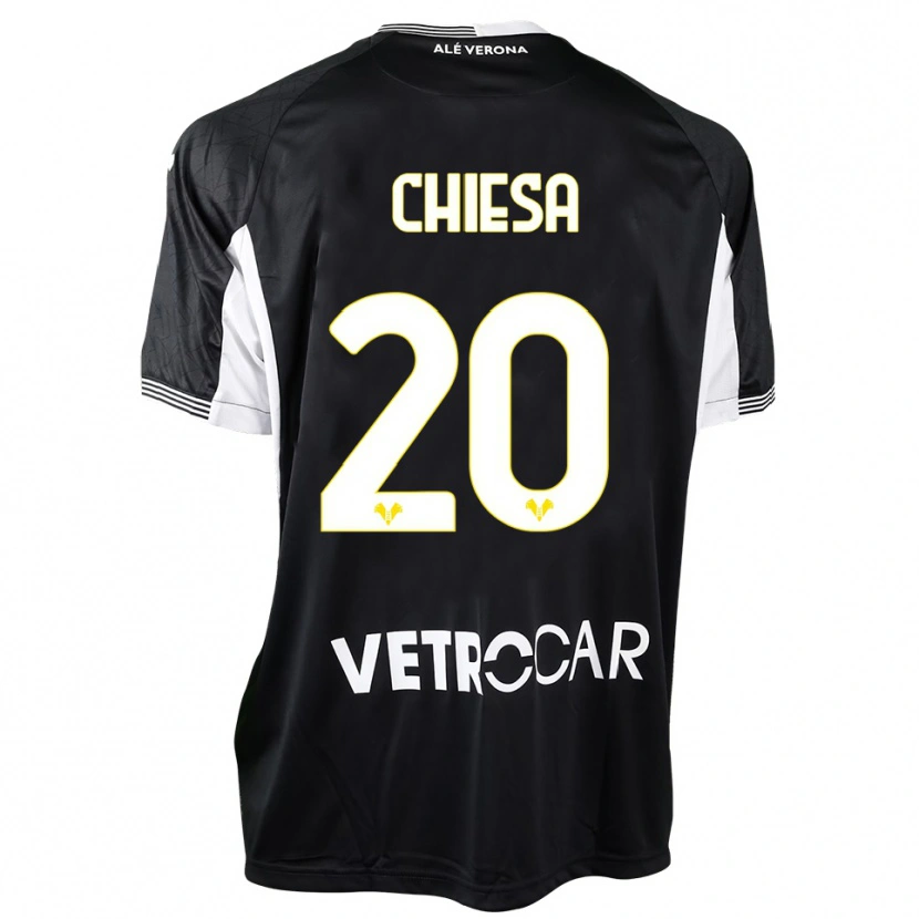Danxen Kid Mattia Chiesa #20 Black White Goalkeeper Jersey 2025/26 T-Shirt