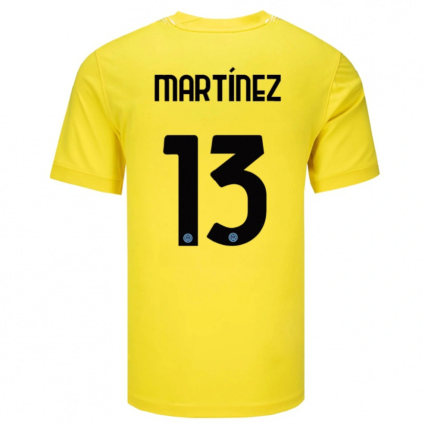 Danxen Kid Josep Martínez #13 Light Yellow Black Goalkeeper Jersey 2025/26 T-Shirt