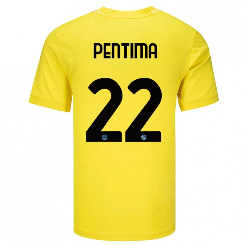 Danxen Kid Alessandro Pentima #22 Light Yellow Black Goalkeeper Jersey 2025/26 T-Shirt