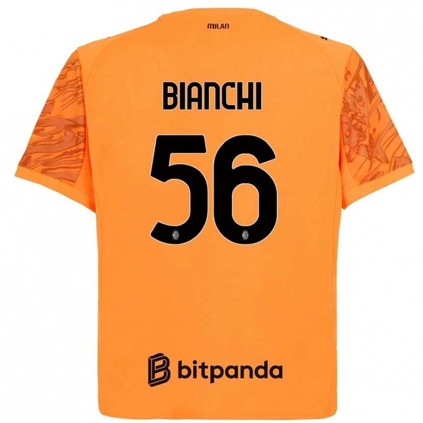 Danxen Kid Alessandro Bianchi #56 Orange Yellow Black Goalkeeper Jersey 2025/26 T-Shirt