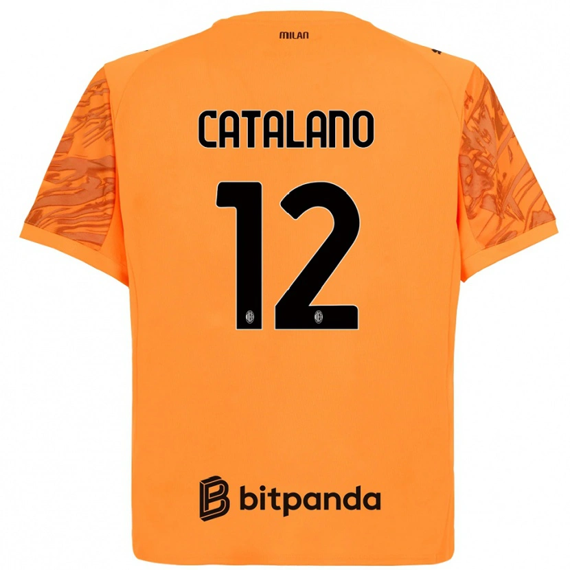 Danxen Kid Alessio Catalano #12 Orange Yellow Black Goalkeeper Jersey 2025/26 T-Shirt