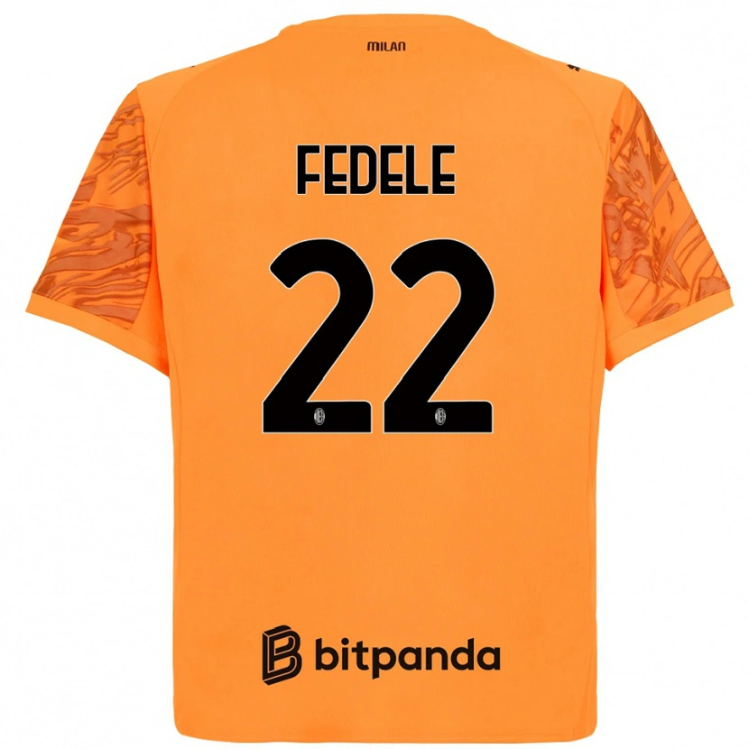 Danxen Kid Noemi Fedele #22 Orange Yellow Black Goalkeeper Jersey 2025/26 T-Shirt
