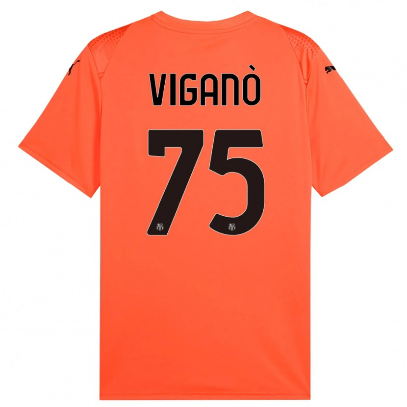 Danxen Kid Lorenzo Viganò #75 Orange Black Goalkeeper Jersey 2025/26 T-Shirt