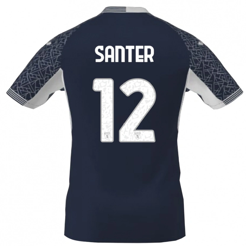 Danxen Kid Leonardo Santer #12 Blue Blck White Goalkeeper Jersey 2025/26 T-Shirt