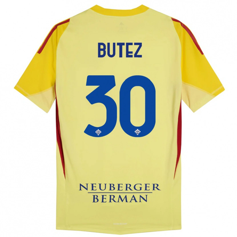 Danxen Kid Jean Butez #30 Light Yellow Black Goalkeeper Jersey 2025/26 T-Shirt