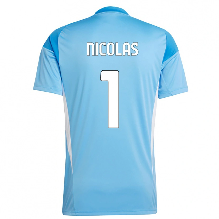 Danxen Kid Nícolas #1 Sky Blue White Goalkeeper Jersey 2025/26 T-Shirt