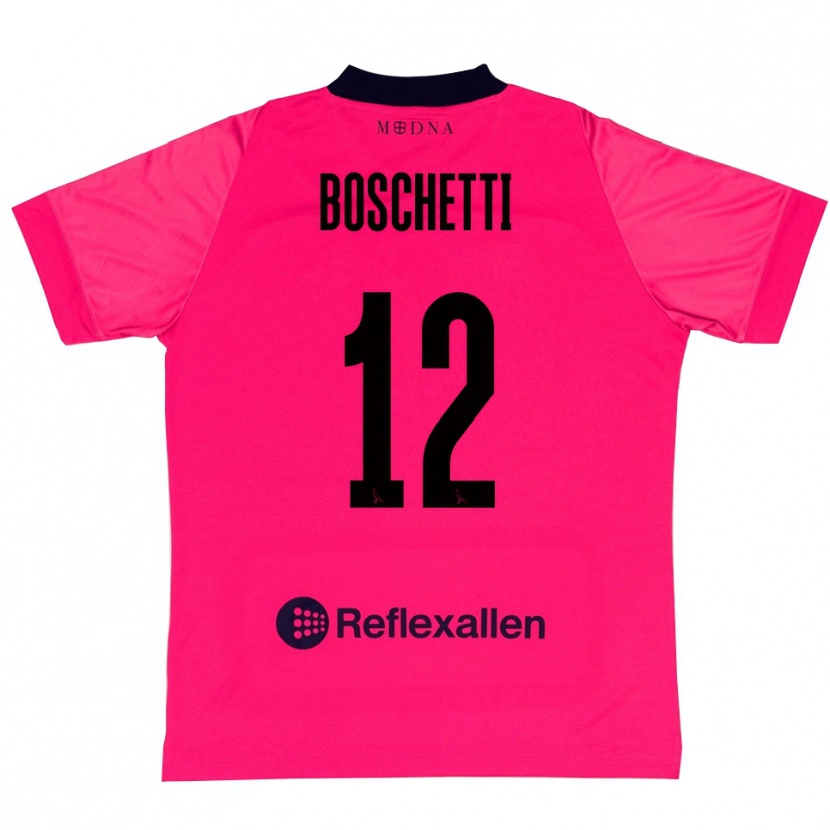Danxen Kid Matteo Boschetti #12 Deep Pink Black Goalkeeper Jersey 2025/26 T-Shirt