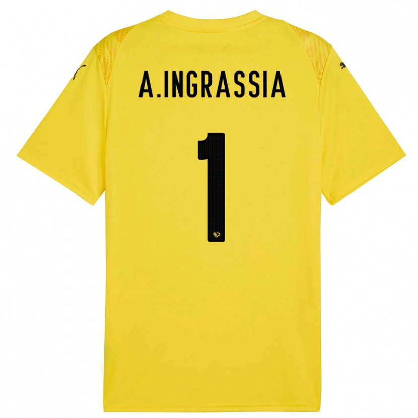 Danxen Kid Antonio Ingrassia #1 Yellow Black Goalkeeper Jersey 2025/26 T-Shirt