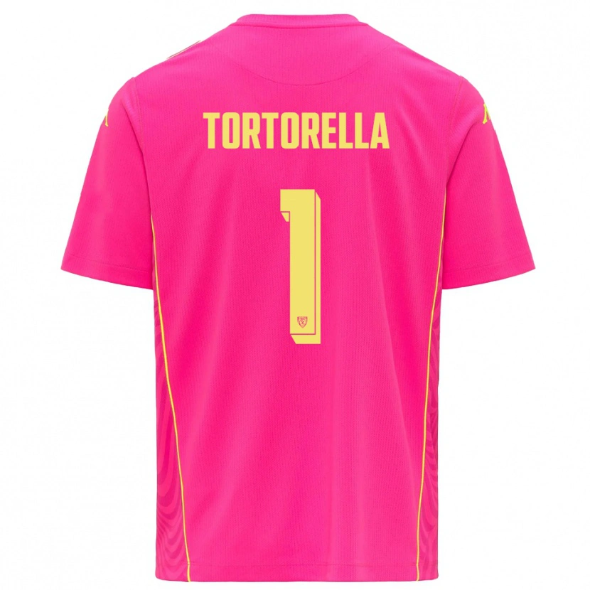 Danxen Kid Diego Tortorella #1 Deep Pink Yellow Goalkeeper Jersey 2025/26 T-Shirt