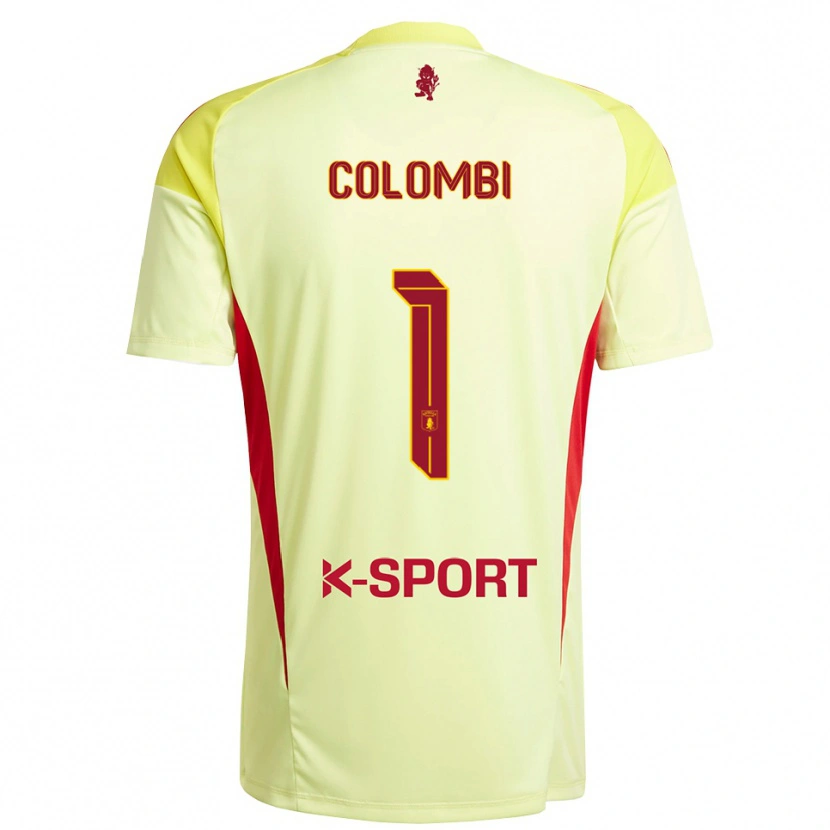 Danxen Kid Simone Colombi #1 Light Yellow  Red Goalkeeper Jersey 2025/26 T-Shirt