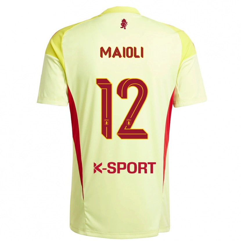 Danxen Kid Francesco Maioli #12 Light Yellow  Red Goalkeeper Jersey 2025/26 T-Shirt