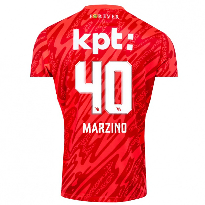 Danxen Kid Dario Marzino #40 Red White Goalkeeper Jersey 2025/26 T-Shirt