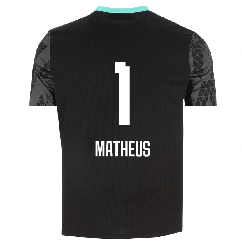 Danxen Kid Matheus #1 Dim Gray Black Goalkeeper Jersey 2025/26 T-Shirt