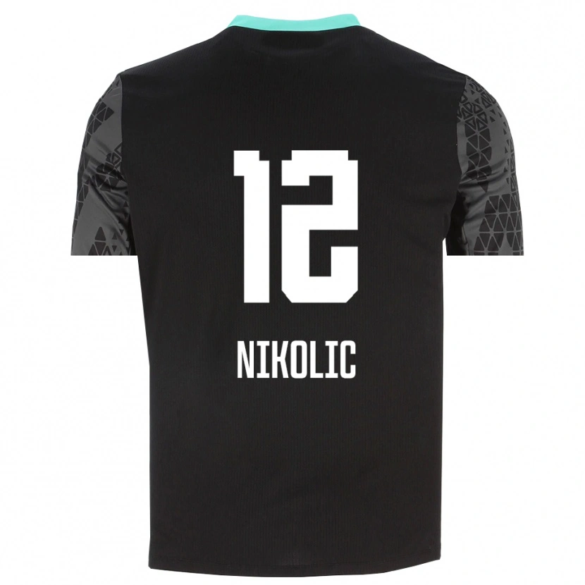 Danxen Kid Uros Nikolic #12 Dim Gray Black Goalkeeper Jersey 2025/26 T-Shirt