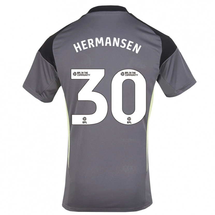 Danxen Kid Mads Hermansen #30 Gray White Goalkeeper Jersey 2025/26 T-Shirt
