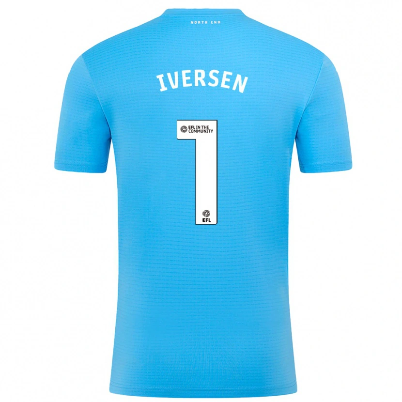 Danxen Kid Daniel Iversen #1 Blue White Goalkeeper Jersey 2025/26 T-Shirt