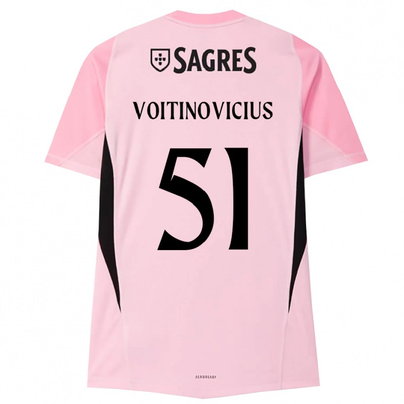 Danxen Kid Arnas Voitinovičius #51 Pink Black Goalkeeper Jersey 2025/26 T-Shirt