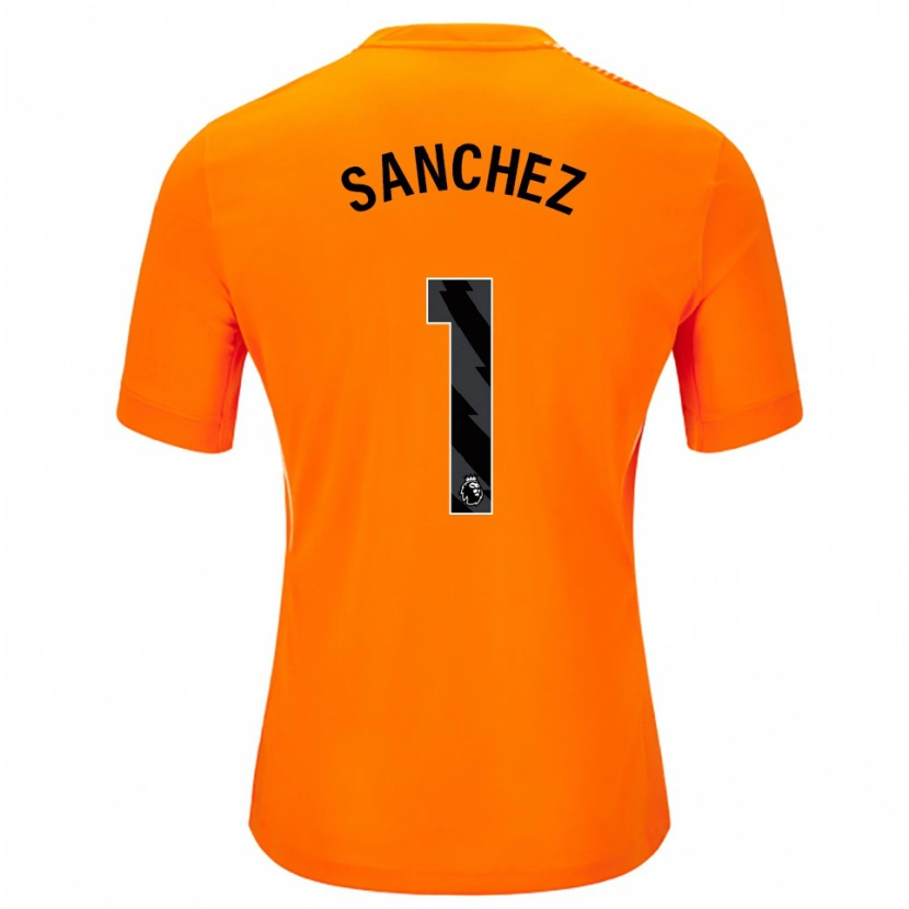 Danxen Kid Robert Sánchez #1 Orange Black Goalkeeper Jersey 2025/26 T-Shirt
