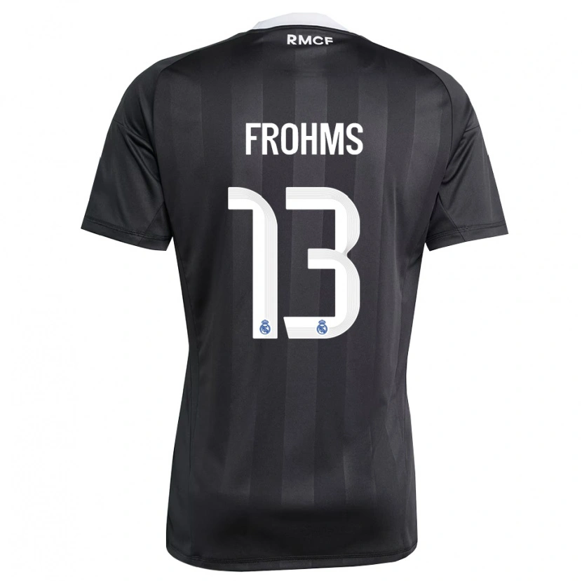 Danxen Kid Merle Frohms #13 Black White Goalkeeper Jersey 2025/26 T-Shirt