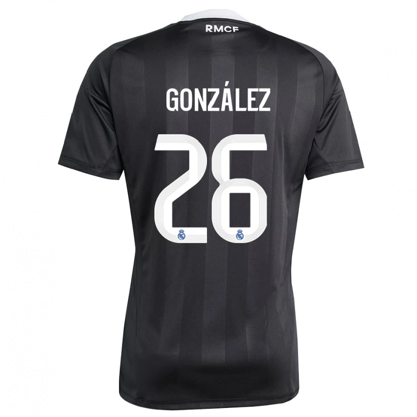 Danxen Kid Fran González #26 Black White Goalkeeper Jersey 2025/26 T-Shirt
