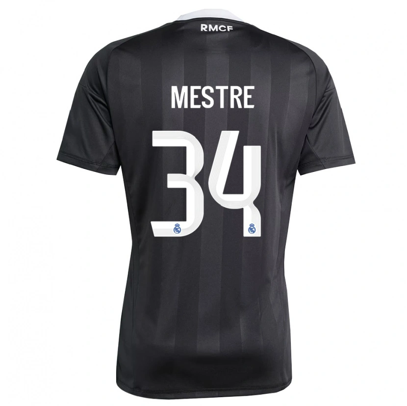 Danxen Kid Sergio Mestre #34 Black White Goalkeeper Jersey 2025/26 T-Shirt