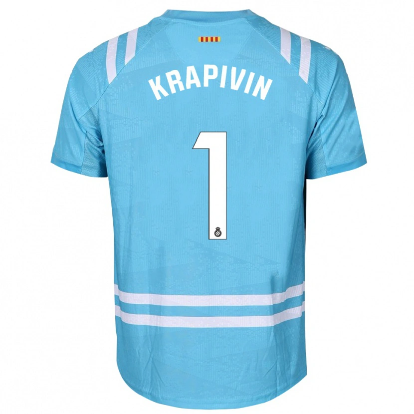 Danxen Kid Yegor Krapivin #1 Light Blue White Goalkeeper Jersey 2025/26 T-Shirt