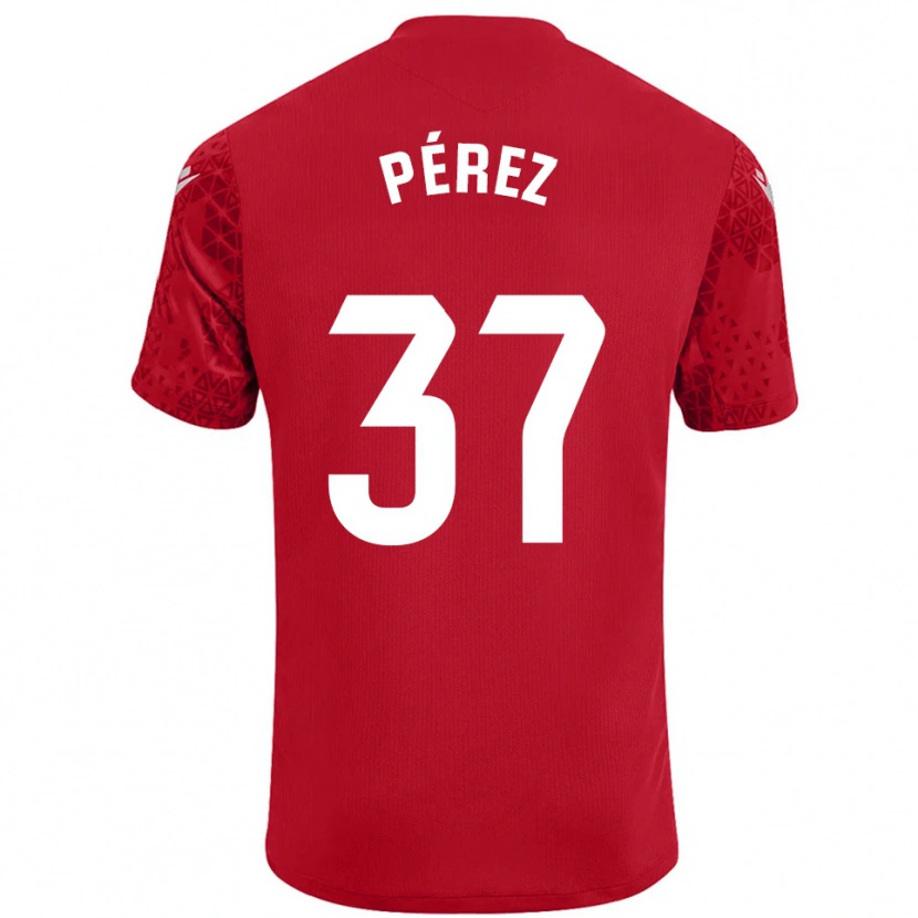 Danxen Kid David Pérez #37 Red White Goalkeeper Jersey 2025/26 T-Shirt