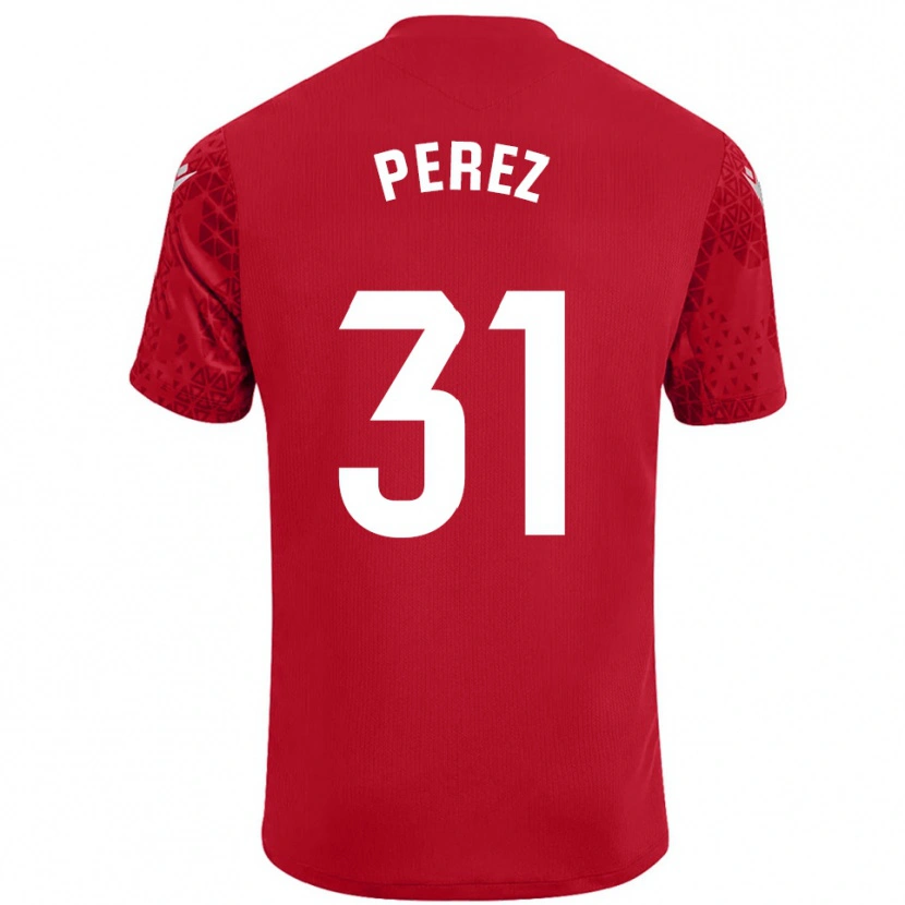 Danxen Kid Ángel Pérez #31 Red White Goalkeeper Jersey 2025/26 T-Shirt
